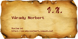 Várady Norbert névjegykártya