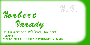 norbert varady business card